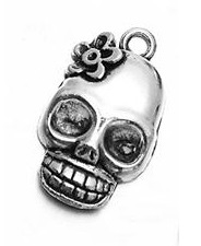 skull met bloem bedel